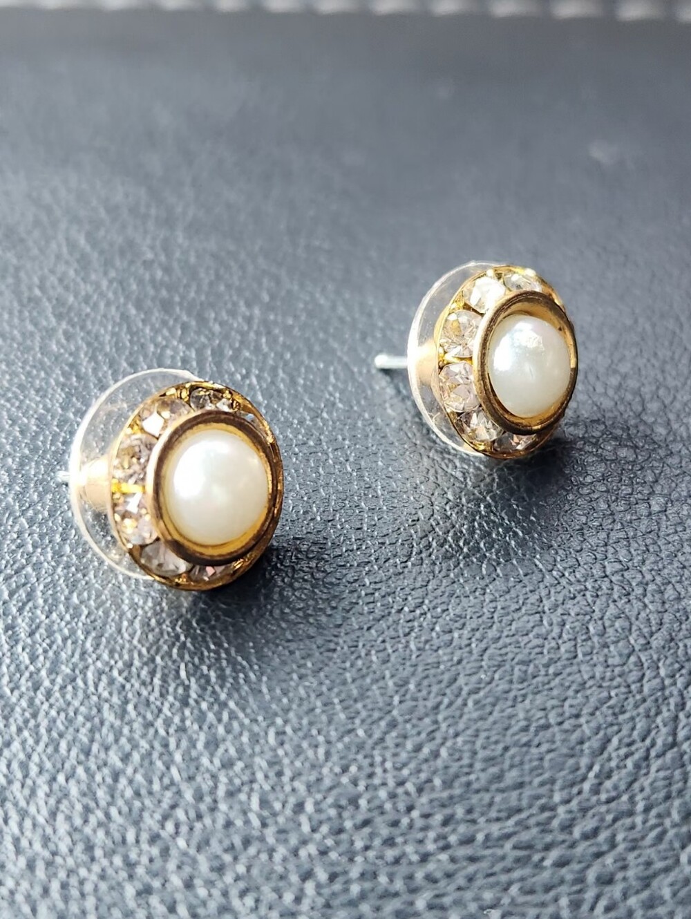 Classic‎ Gold Tone Pearl Stud Earrings - Classic Women's Jewelry